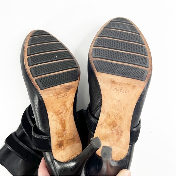 Cole Haan NikeAir Talia Black Leather Heel Ankle Boots Size 8 - Picture 10 of 14